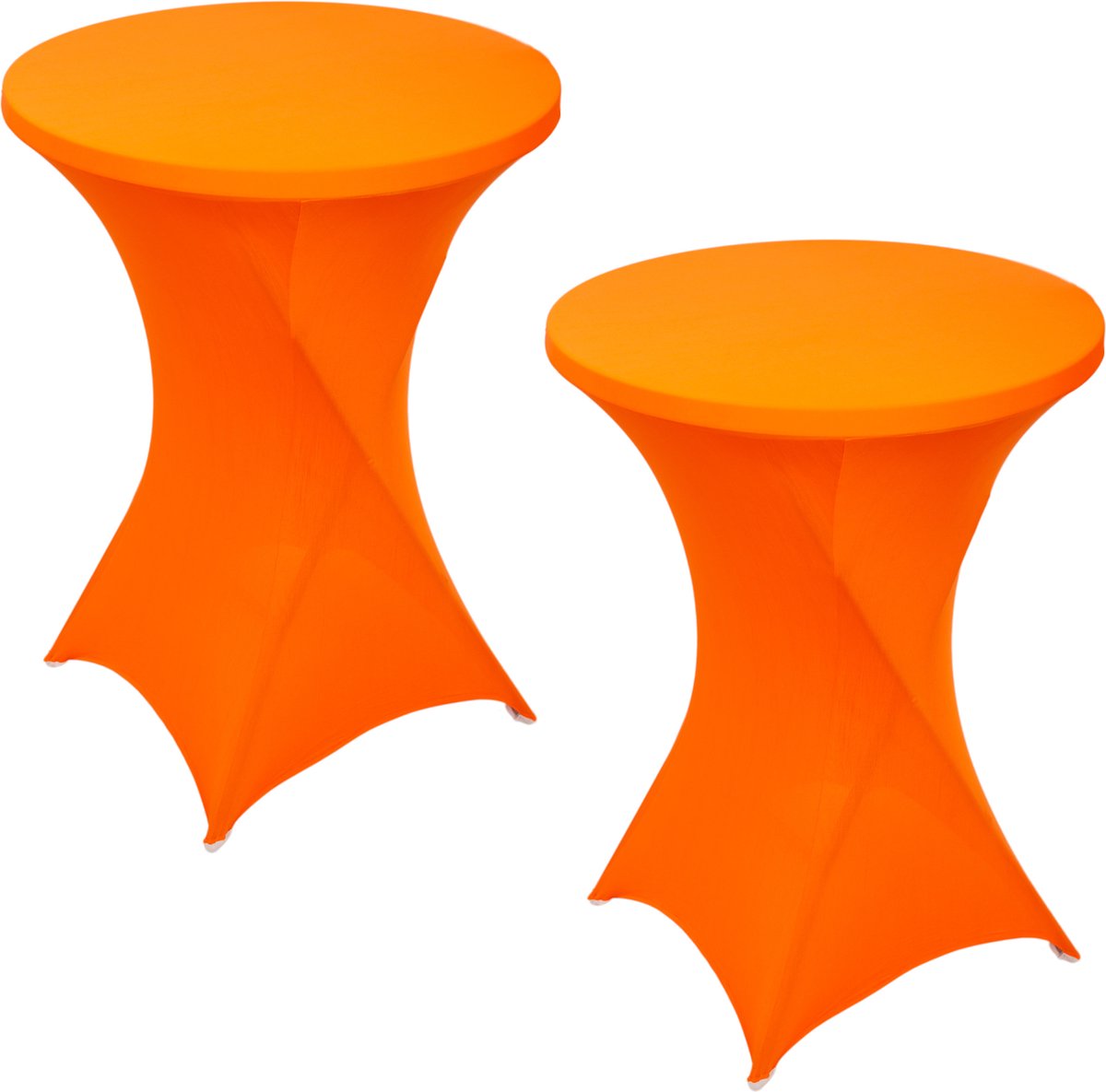 Statafelrok Oranje x 2 – ∅80-85 x 110 cm – Statafelhoes Stretch 2 Stuks – Tafelhoezen voor Statafel – Geschikt voor Horeca Evenementen | Sta Tafel Hoes | Staantafelhoes | Trouwerij